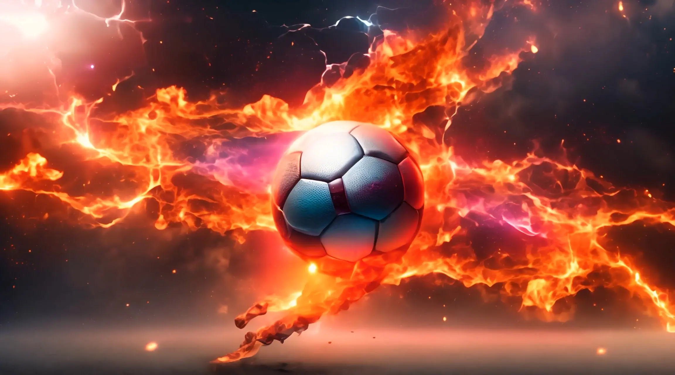 Fiery Soccer Game Energy High-Impact Backdrop Loop